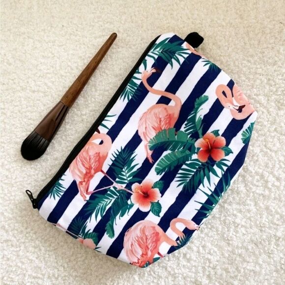 Flamingo 🦩 Striped Pouch - Picture 3 of 3